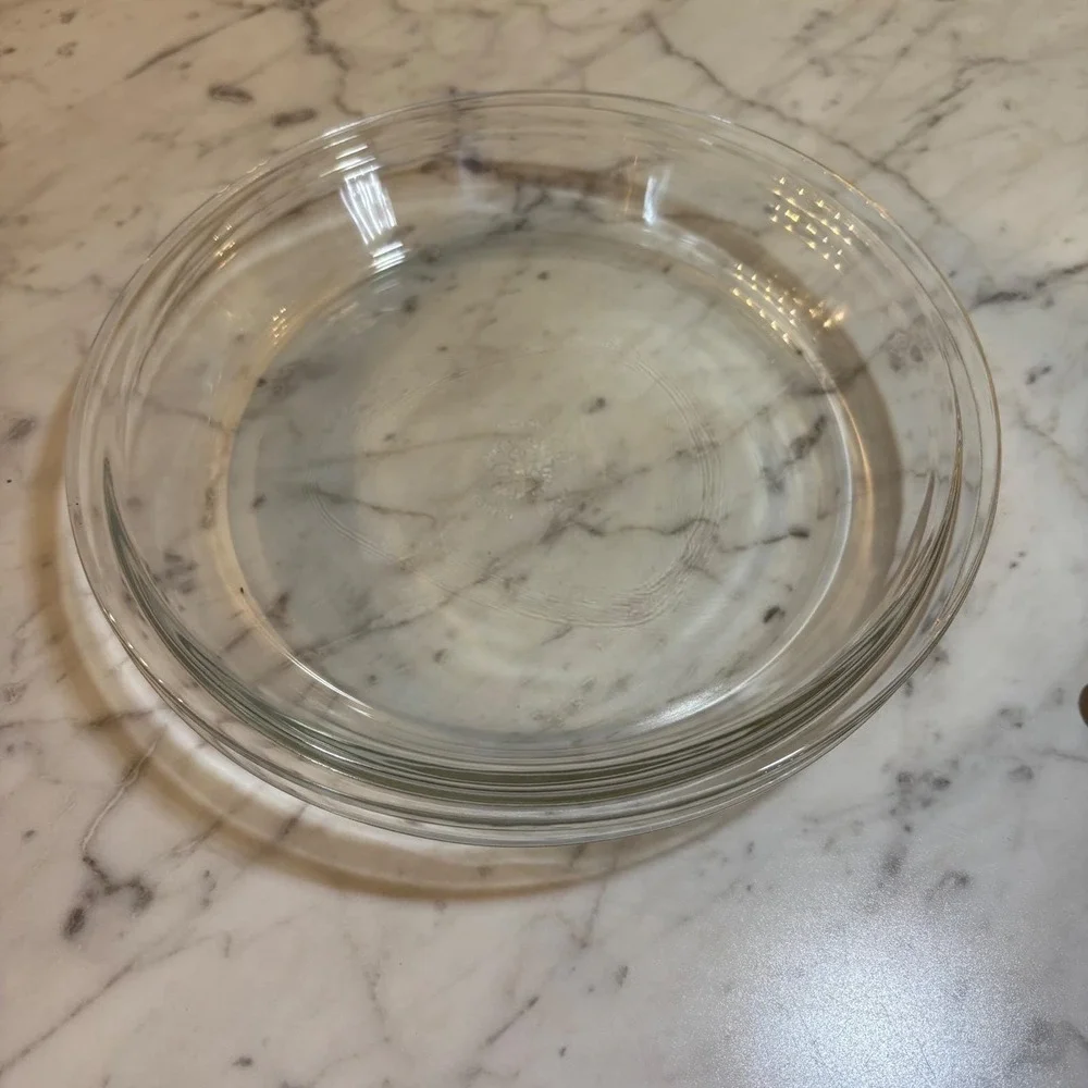 Vintage Pyrex 209 Clear Glass 9 Inch Pie Plates Set of 2 Round Baking Dishes